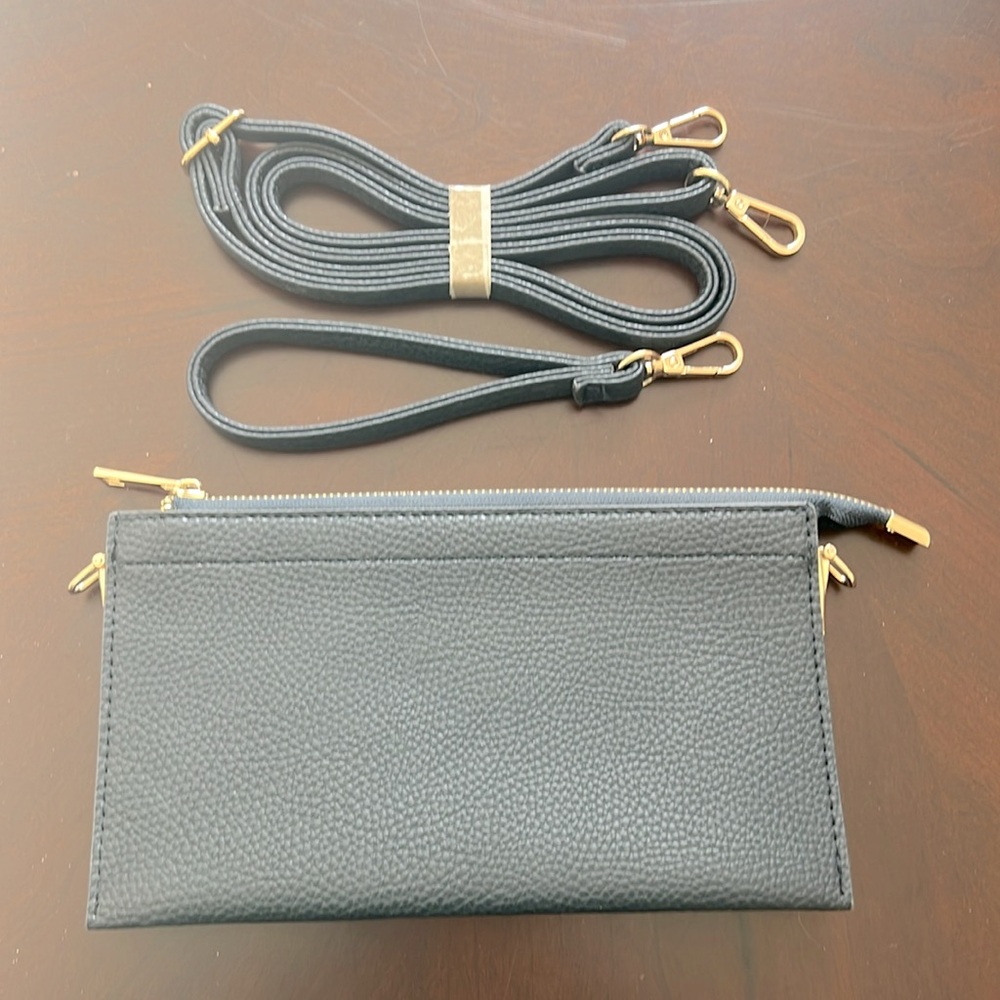 Navy Clutch that can also be a wristlet or crossbody